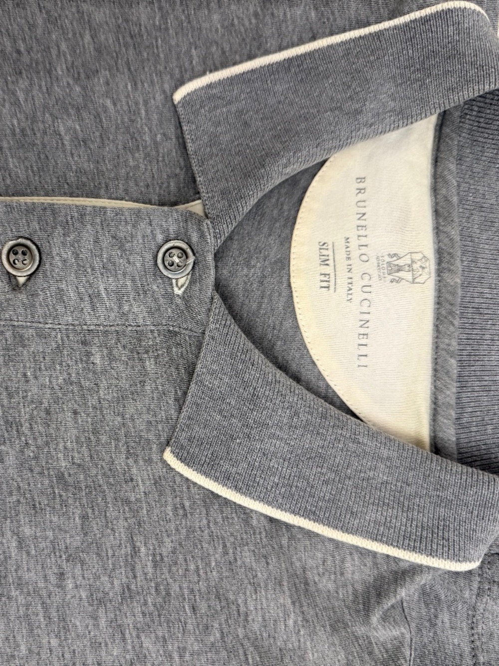 Brunello Cucinelli - Contrast-Tipped Cotton-Piqué Polo Shirt - Gray